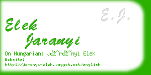 elek jaranyi business card